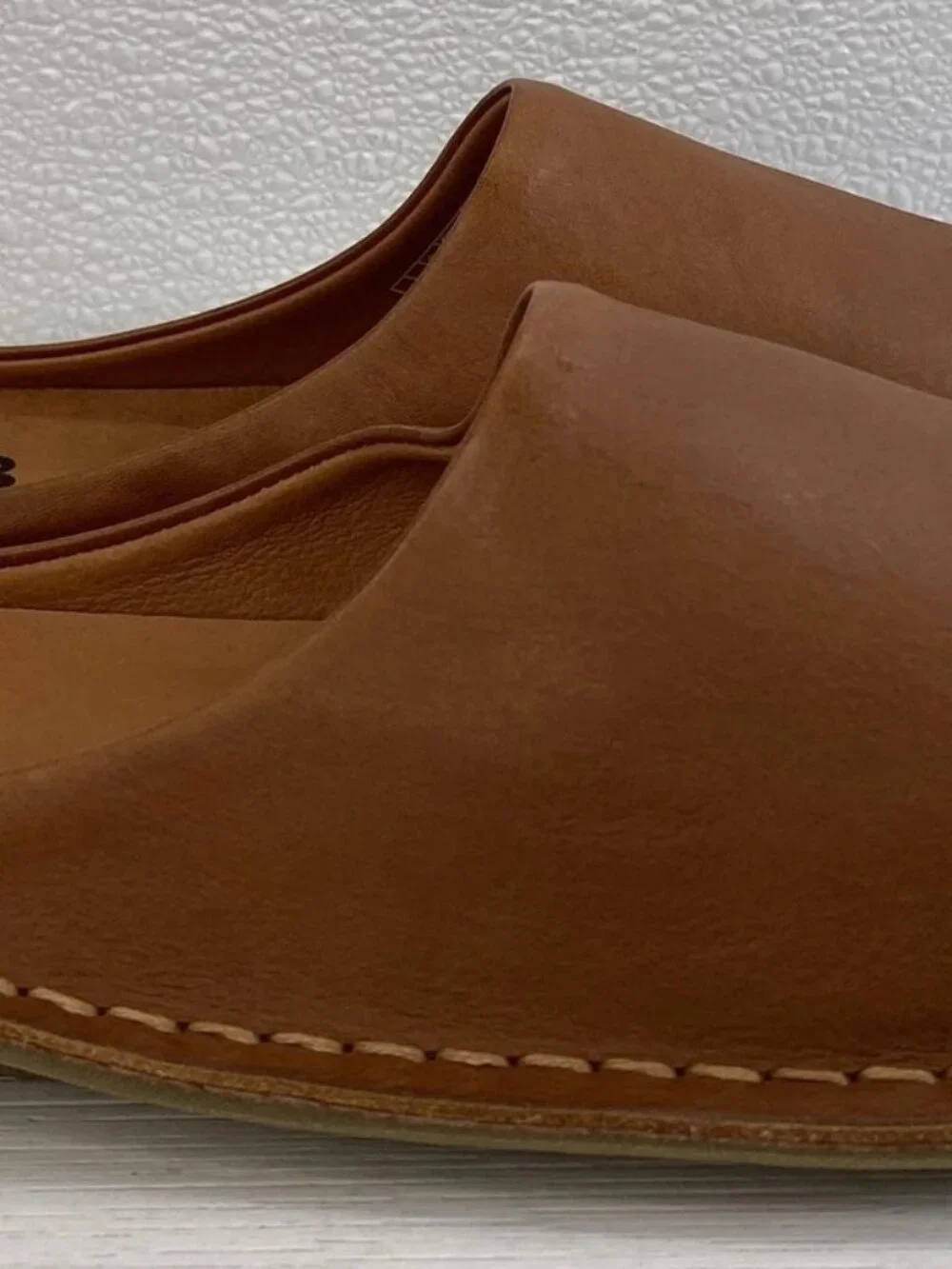 Vibae Saint Tropez Slides Men's Size 10 Cognac Brownn Leather Open Toe Sandals